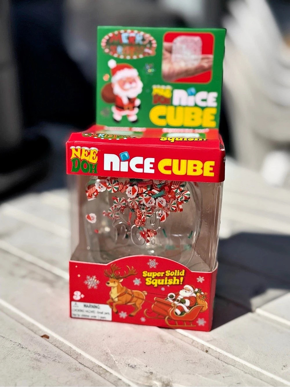 NeeDoh Nice Cube Super Solid Squish Cube Christmas